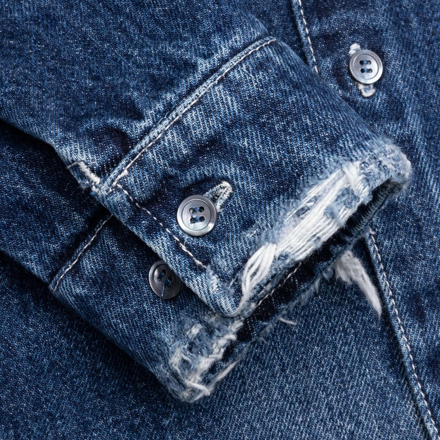 Virgin Wool Shirt With Knitted Patches Deep Blue