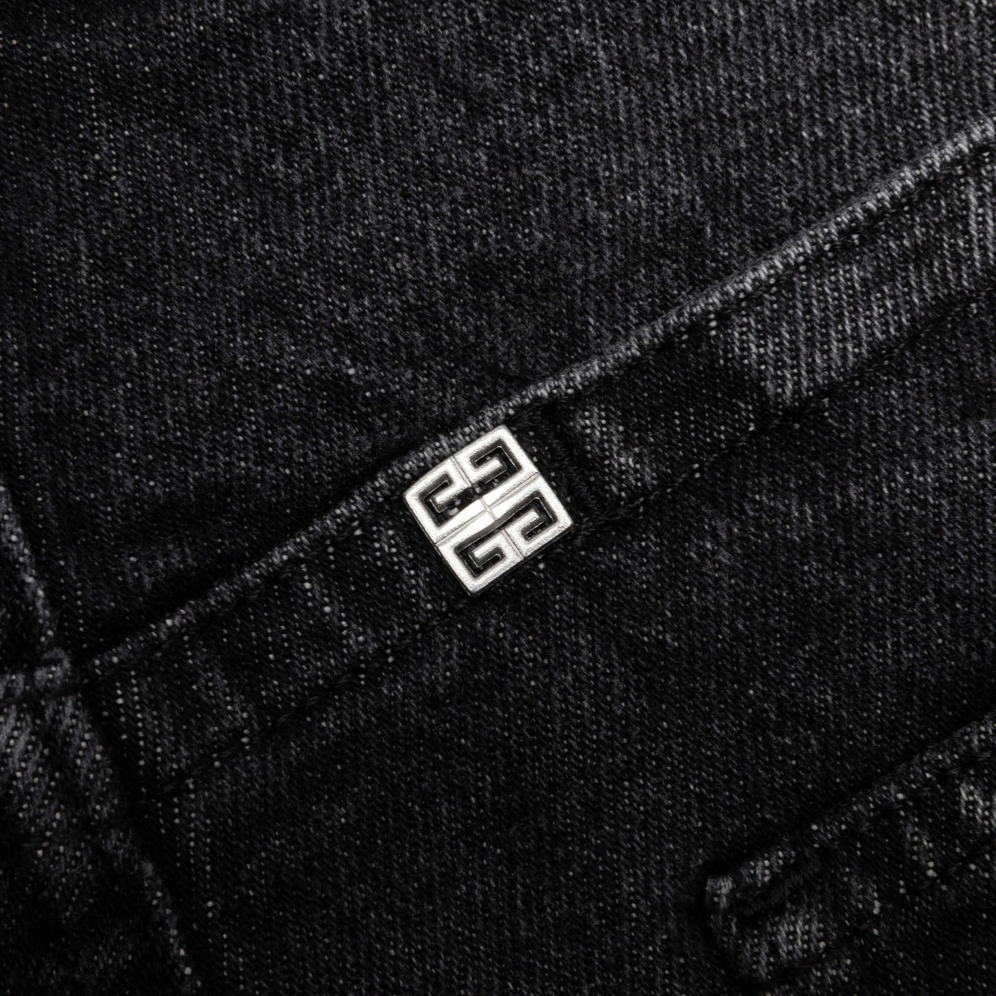 Slim Fit Denim W Zips Black White
