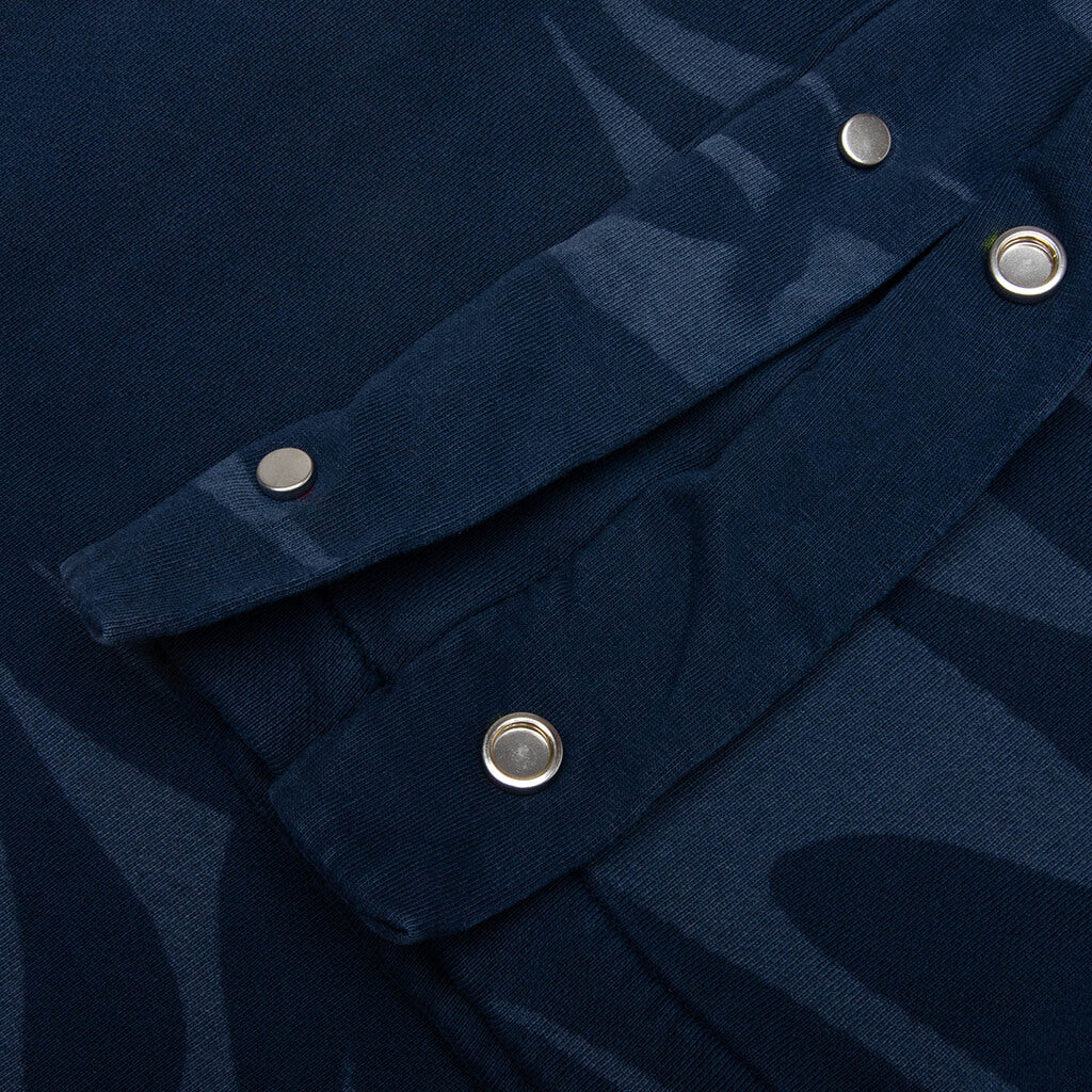 Snap Sweatpants with Flame Black