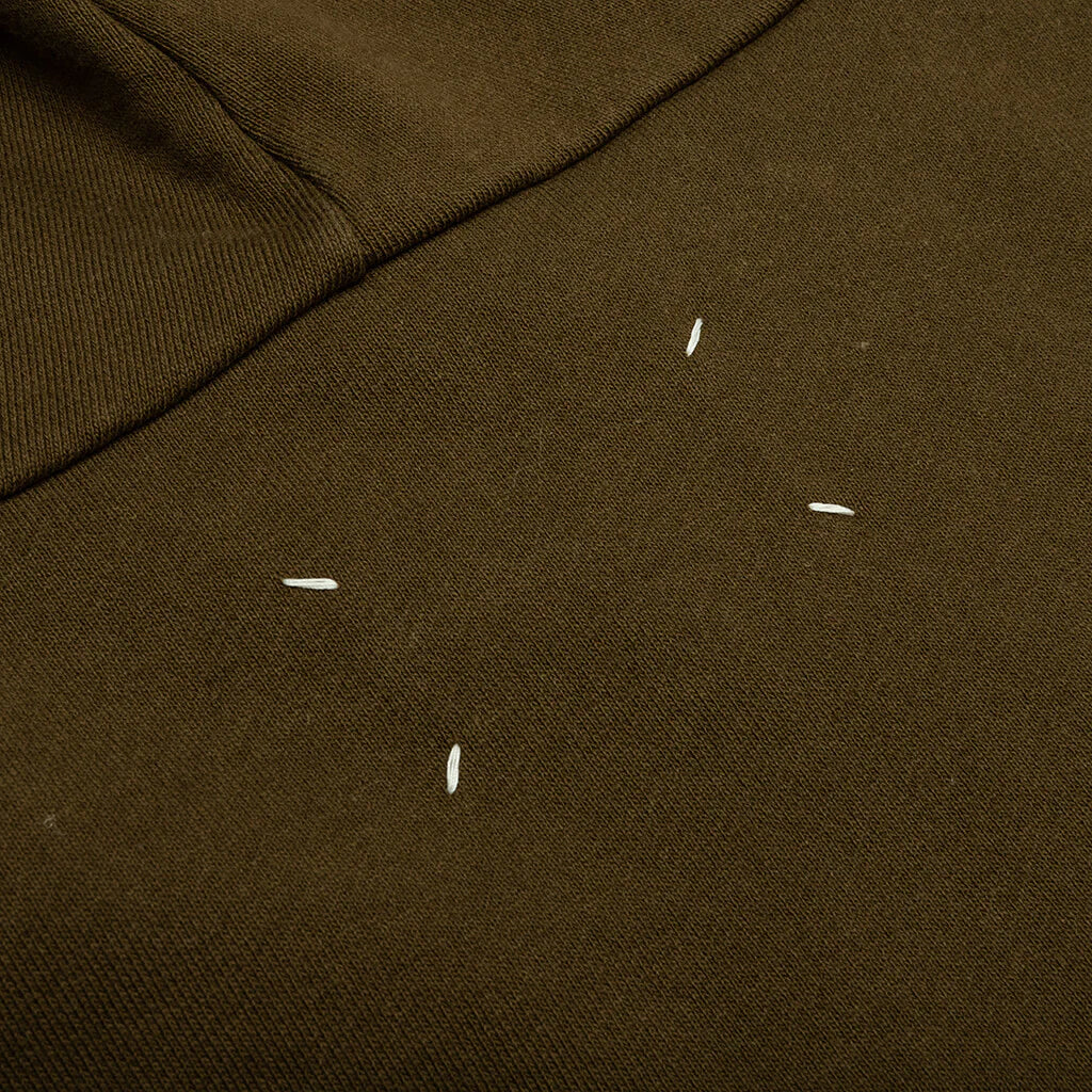 Mushroom Long Sleeved Hooded Sweatshirt Military Olive