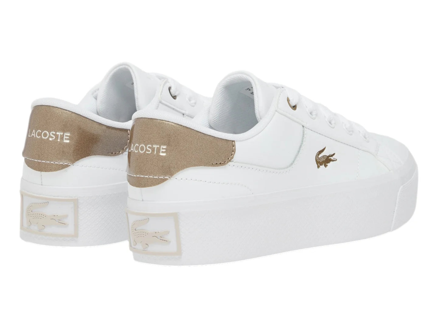 Tenis Lacoste Ziane Platform Blanco y Rosa para Mujer