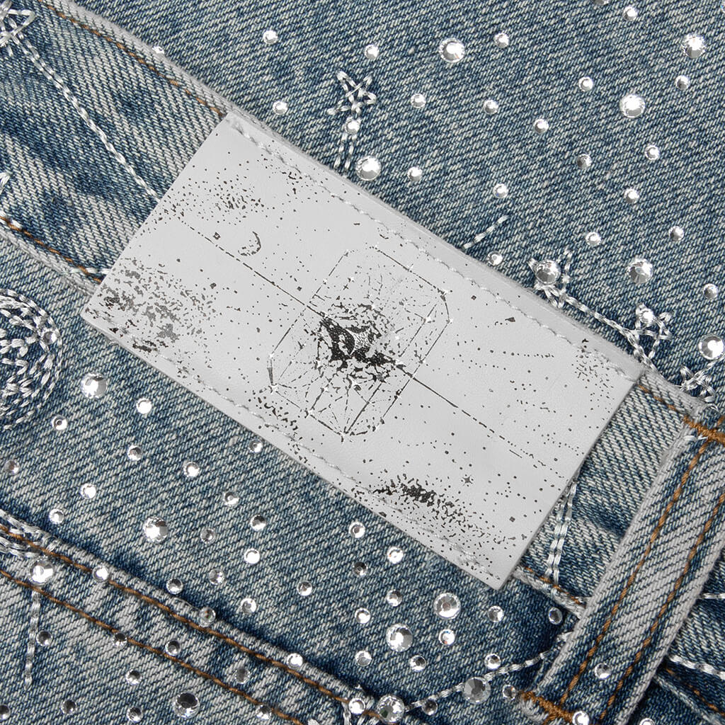 20K Zodiac Diamond Denim Pants Blue