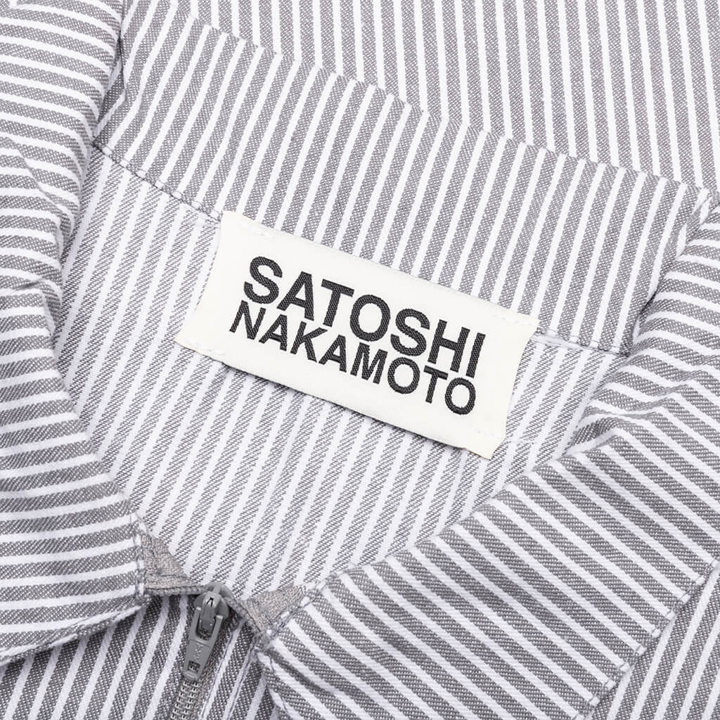 A Lot on My Mind Oversized Workshirt Grey Stripes
