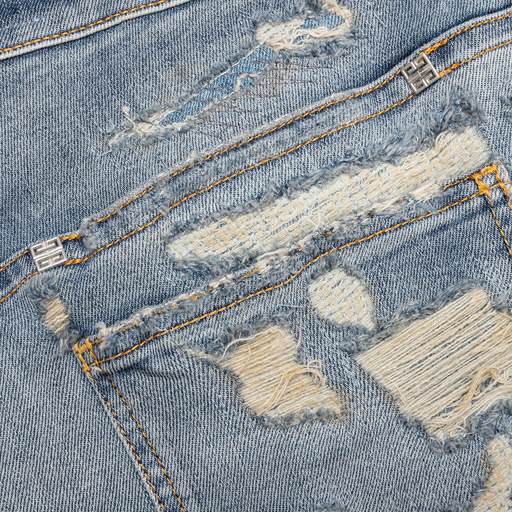 Straight Fit 5 Pocket Trousers Light Blue