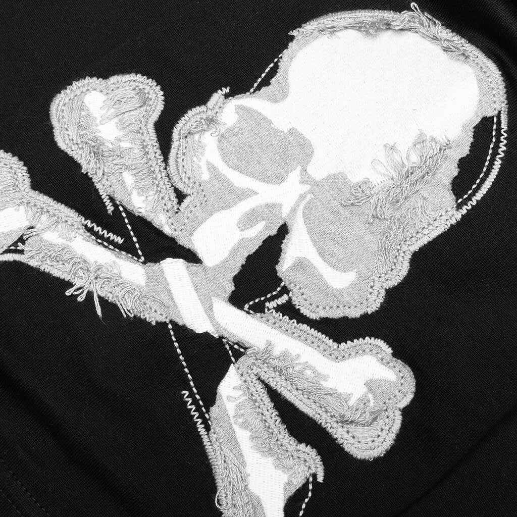 69 Distressed Patch Half Sleeve Tee Black