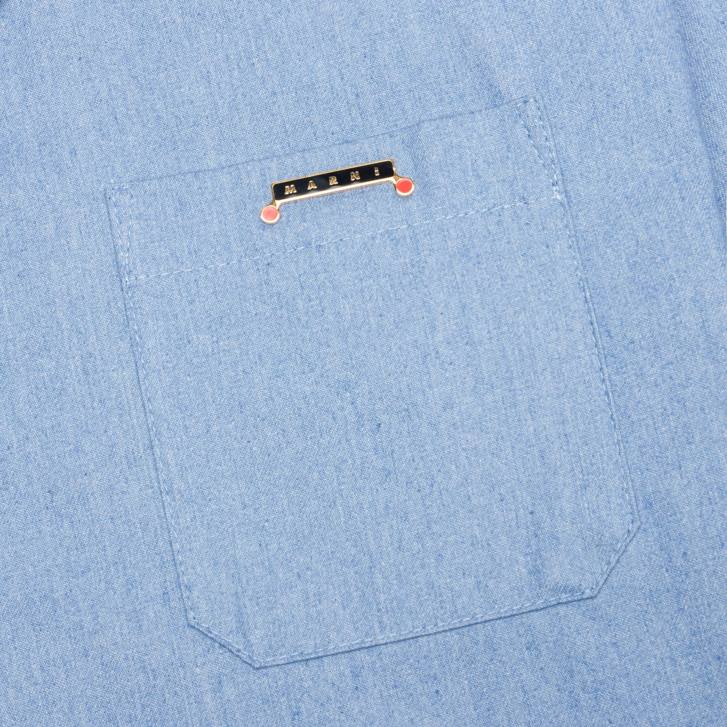 Blue Denim Short Sleeve Shirt with Trunakaroo Plaque Iris Blue