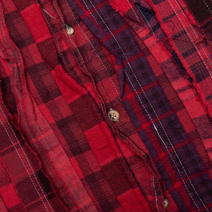 Over Dyed Ribbon Wide Shirt Red