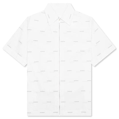 Zipped Boxy Fit Shirt White