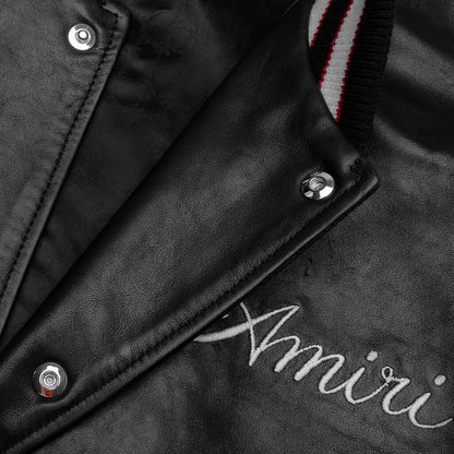 Club Amiri Leather Varsity Black