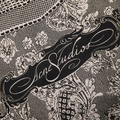 Short Sleeve Button Down Shirt Black Ecru