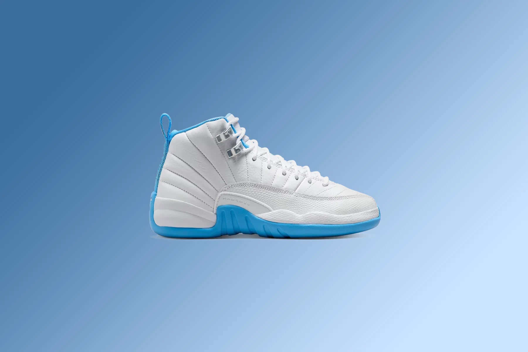 Air Jordan 12 Retro Melo GS White University Blue Metallic Silver
