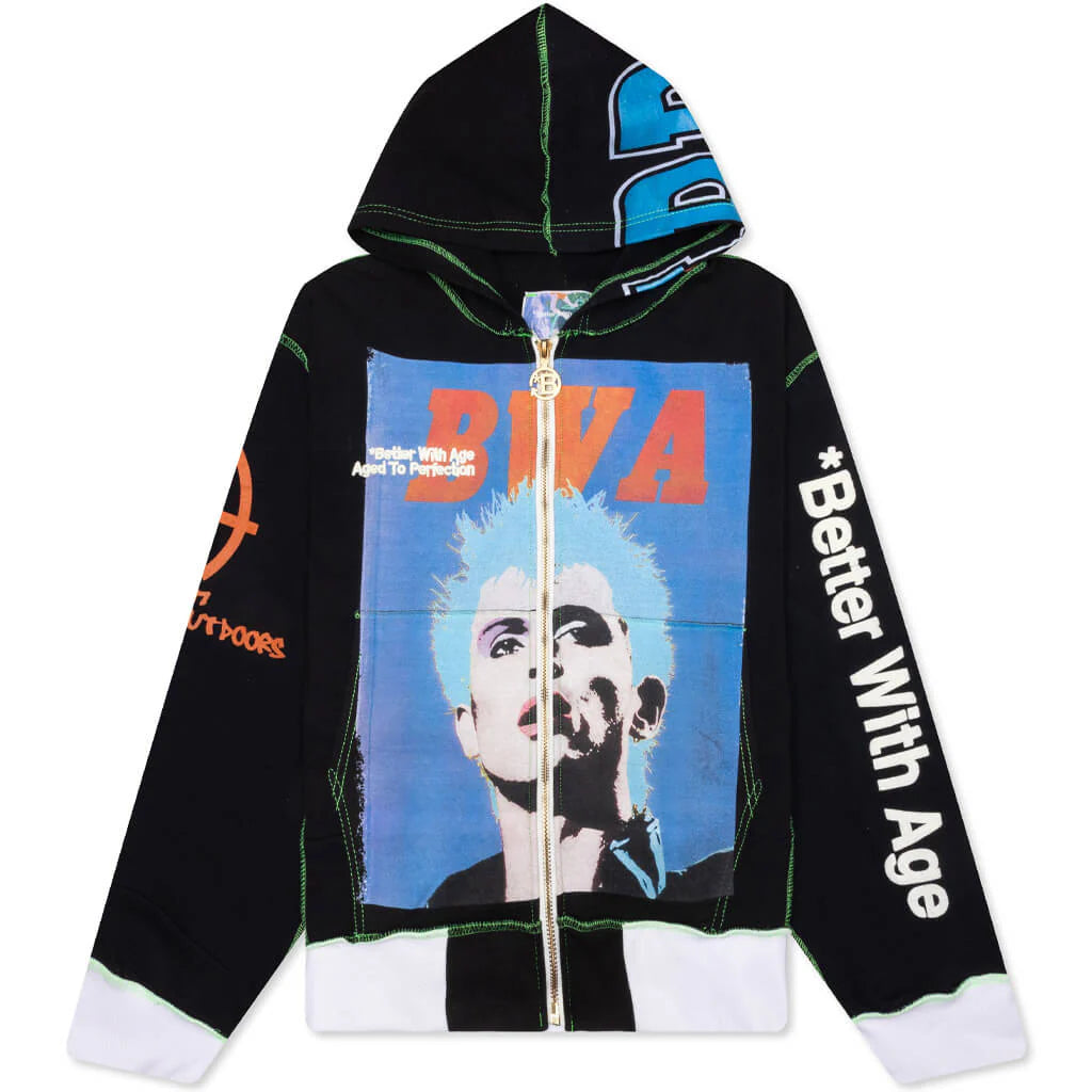 Halifax Reconstructed Full Zip Hoodie Black