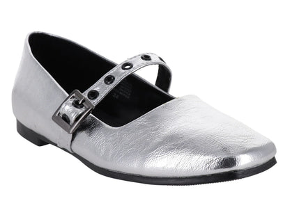 Zapatos Planos Luna Rosa Plata para Mujer