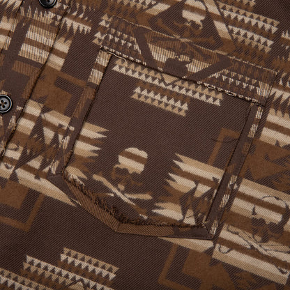 Chimayo Jacquard Button Down Shirt Brown