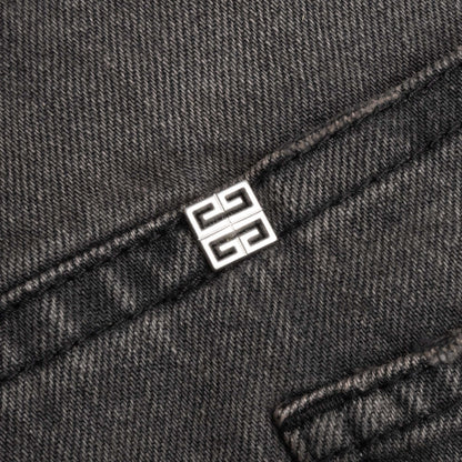 Distressed Denim Trousers Black