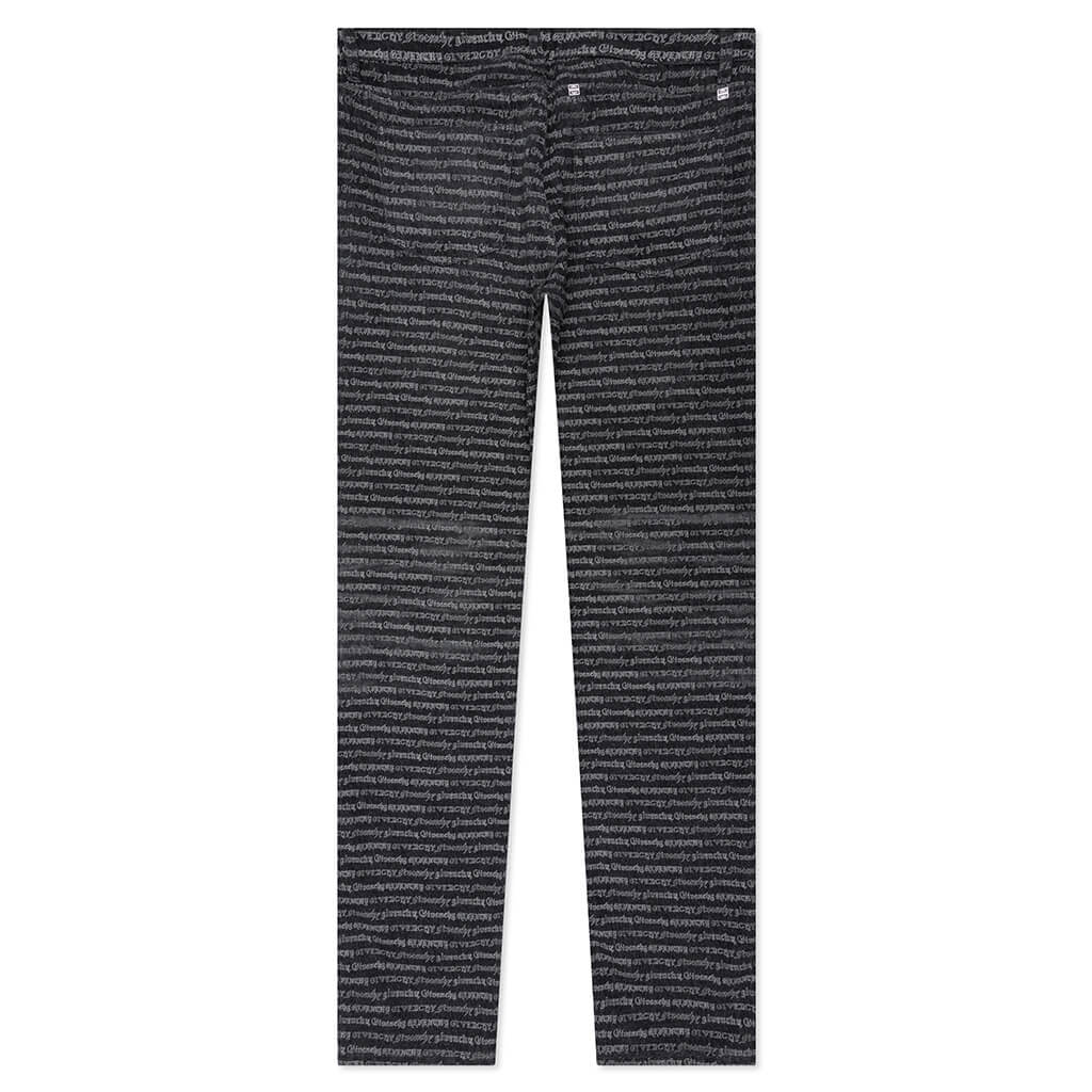 Skinny Fit Trousers w All Over Dark Grey