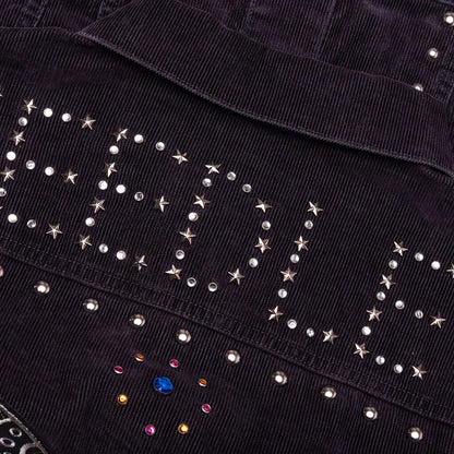 14W Corduroy Studded Jean Jacket Black