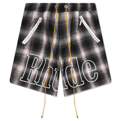 Plaid Logo Short Black Grey