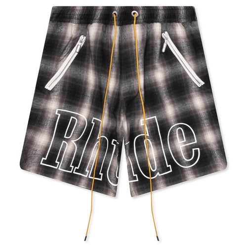 Plaid Logo Short Black Grey