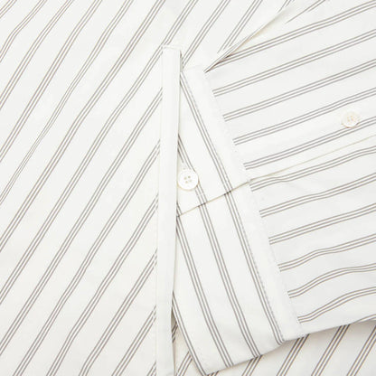 Double Sleeve Button Up Off White Grey