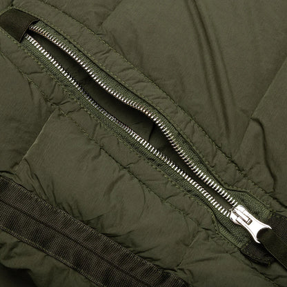 Real Feather Hooded Jacket Olive