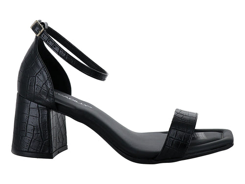 Sandalias Piccadilly Efecto Croco Negro para Mujer