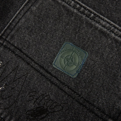 Busted Double Knee Jean Black