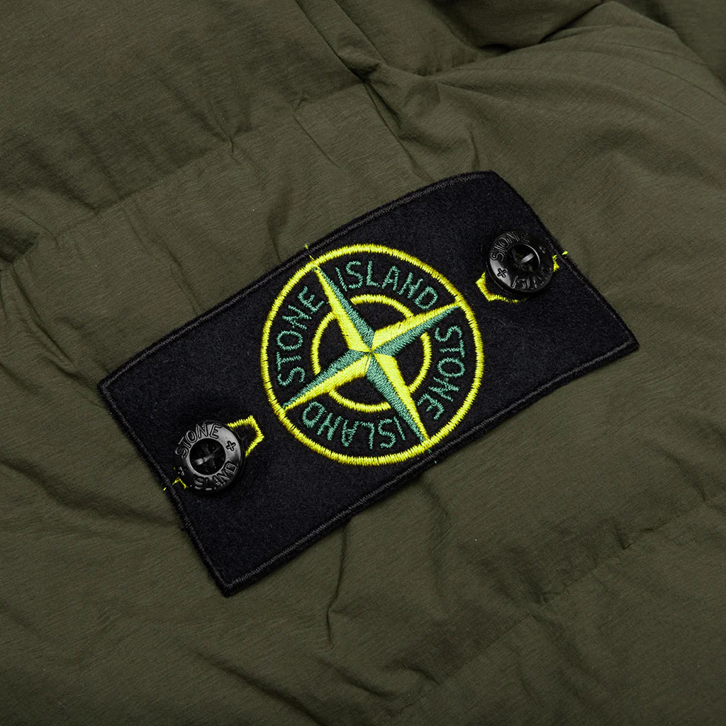 Real Feather Hooded Jacket Olive