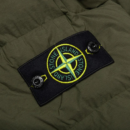 Real Feather Hooded Jacket Olive