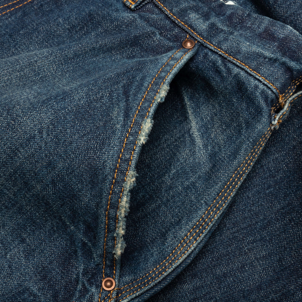 Wide Leg Denim Pants Blue Wash
