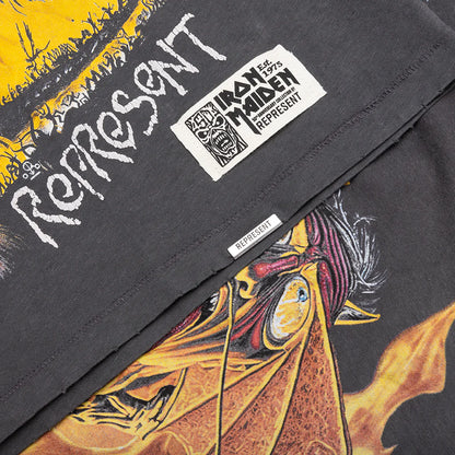 Represent x Iron Maiden Number Of Beast T Shirt Sunfade Grey