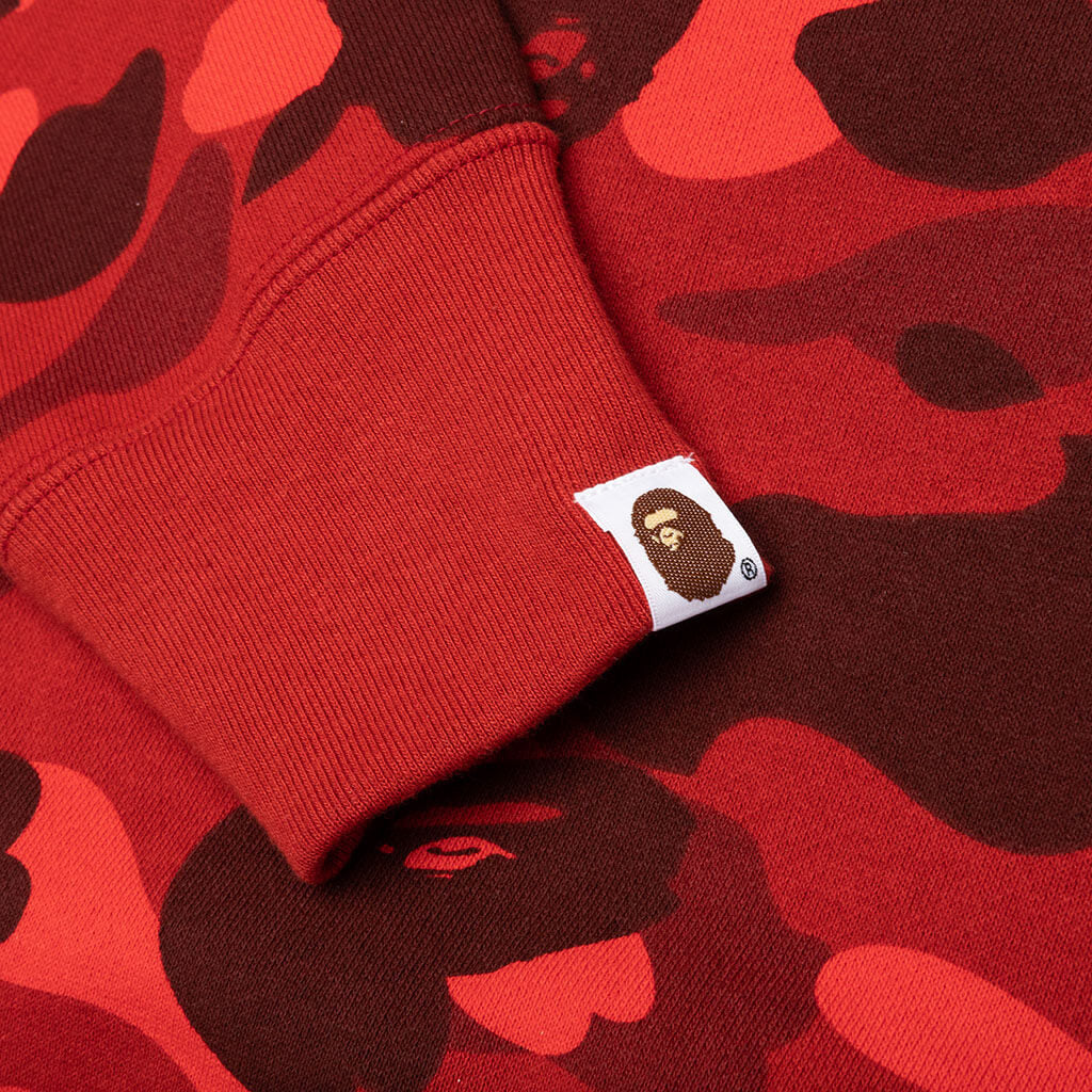Color Camo Shark Full Zip Hoodie Red