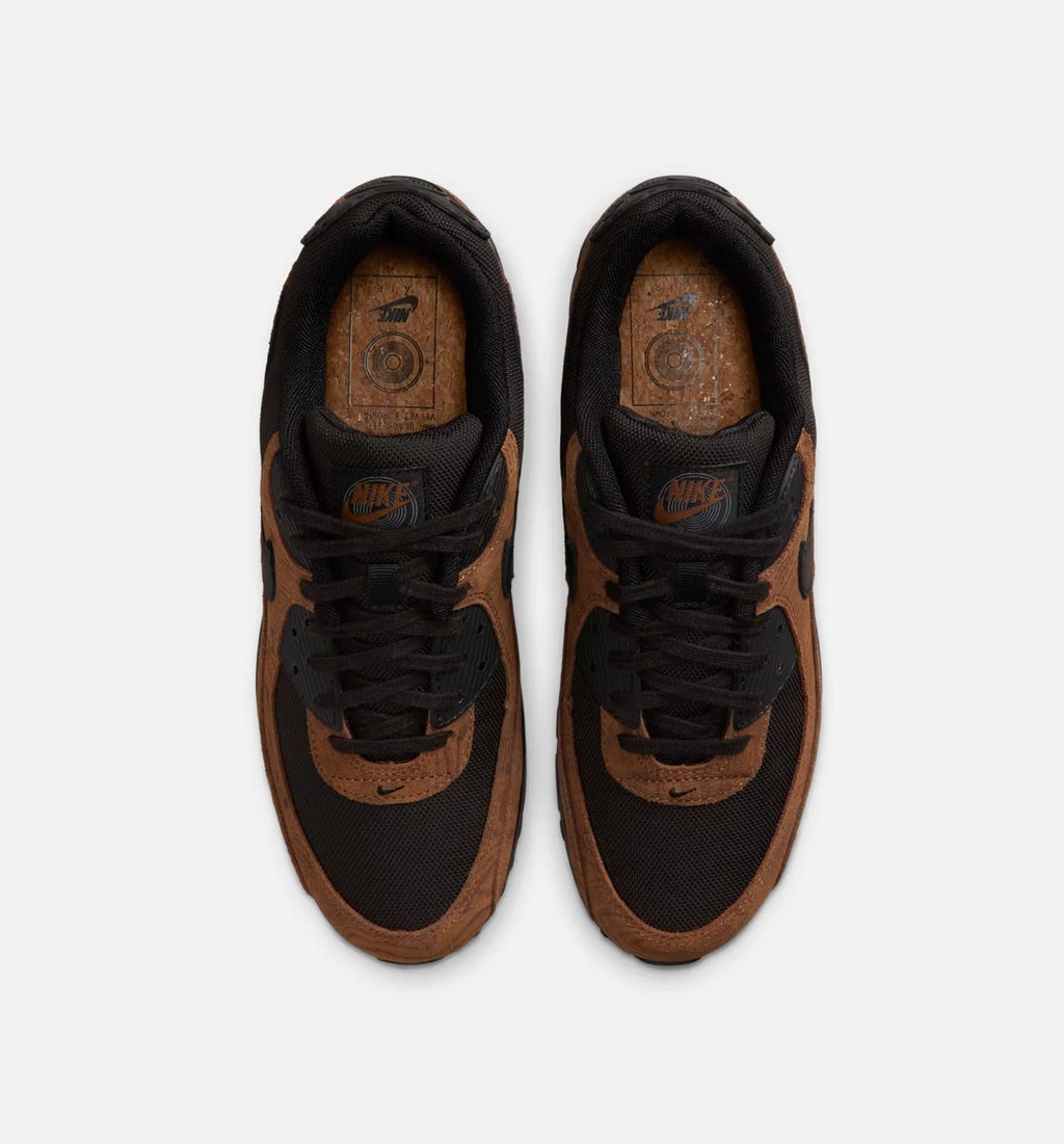 Air Max 90 Premium Mens Lifestyle Shoe Light British Tan Velvet Brown Black