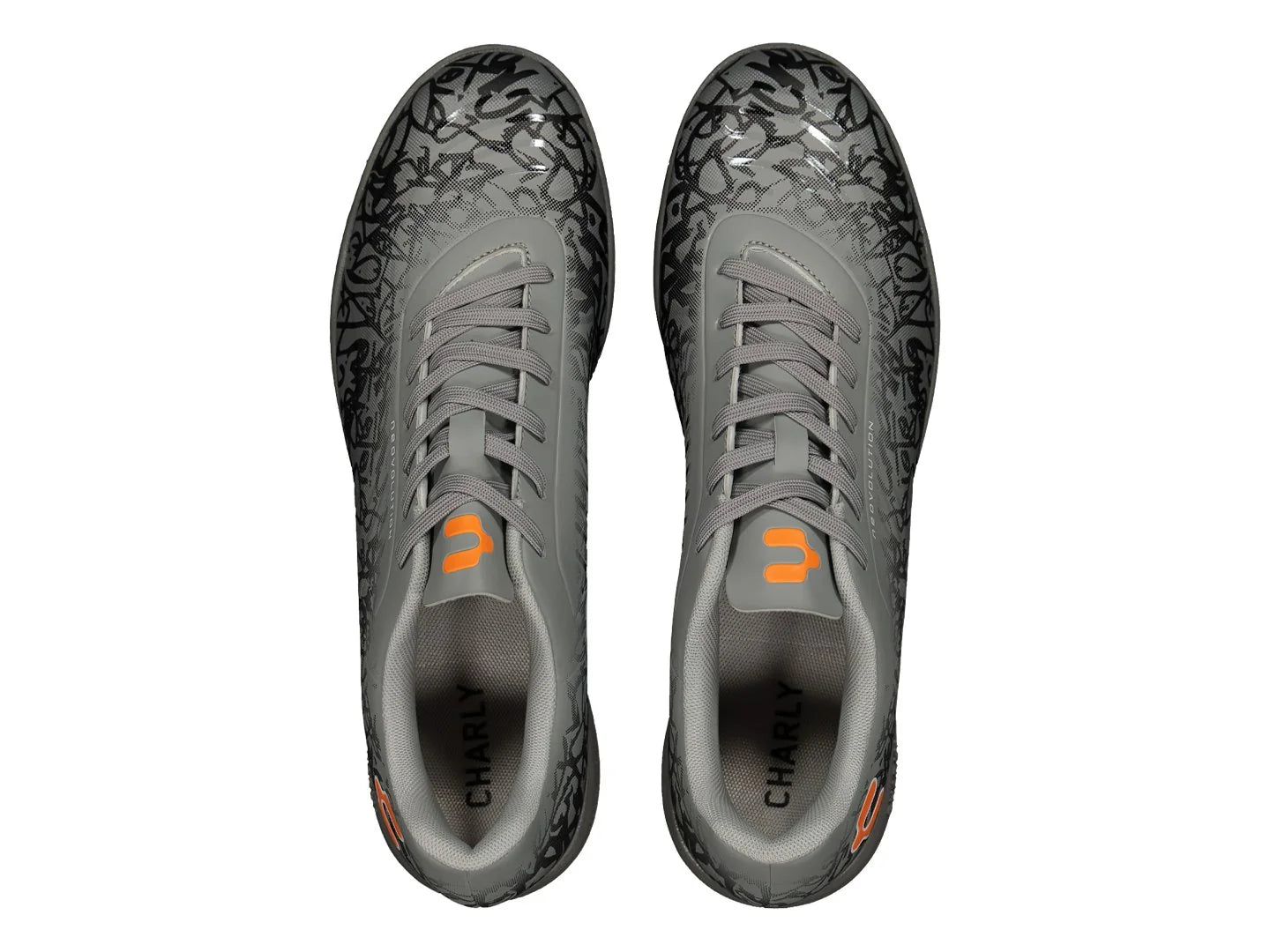 Tenis de Fútbol Charly Gris y Naranja para Hombre