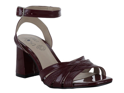 Zapatillas Luna Rosa Charol Color Vino para Mujer