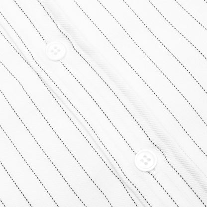 Twill Stripe Mechanic Shirt White Black
