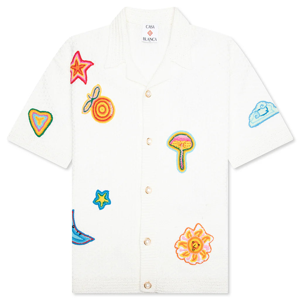 Crochet Shirt With Patches White