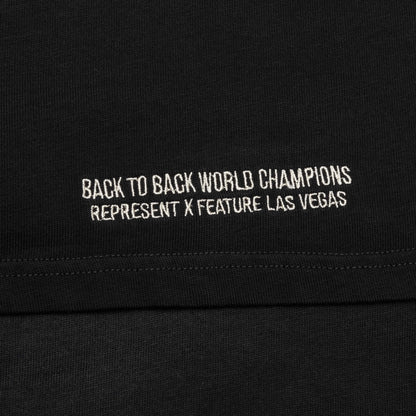 Feature x Represent Head 2 Head T Shirt Stained Black