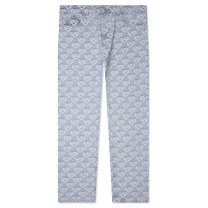 Jacquard Denim Jeans Washed Indigo
