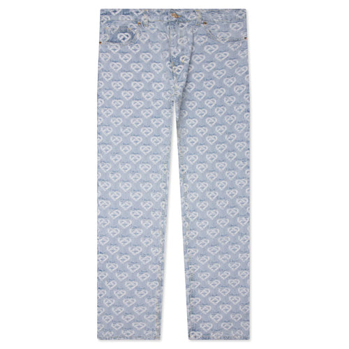 Jacquard Denim Jeans Washed Indigo