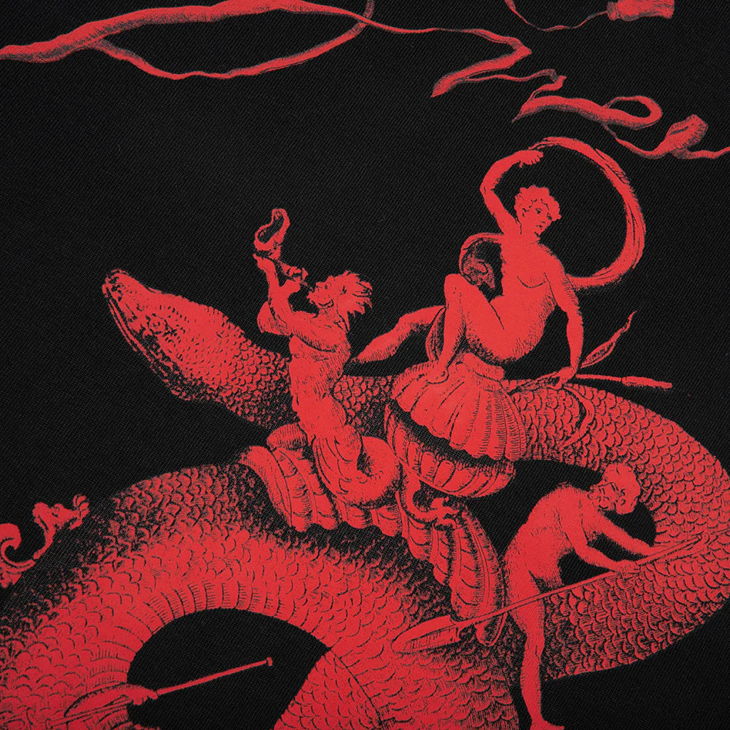 Chandelier and Snake Print Long Sleeve T Shirt Black