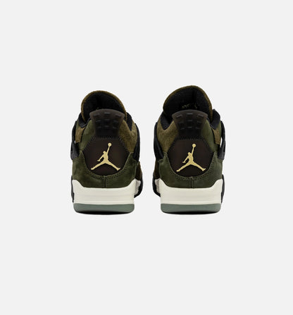 Air Jordan 4 Retro Craft Olive Mens Lifestyle Shoe Medium Olive Black