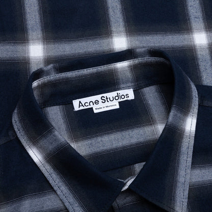 Check Button up Shirt Navy Multi