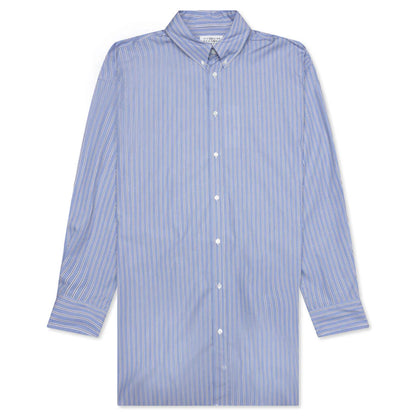 Striped L S Shirt Blue
