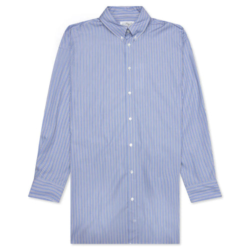Striped L S Shirt Blue