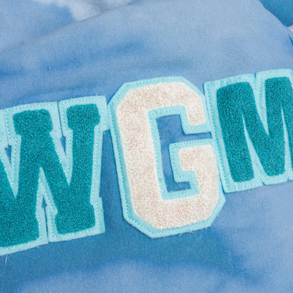 Hand Dye Shark Full Zip Hoodie Blue
