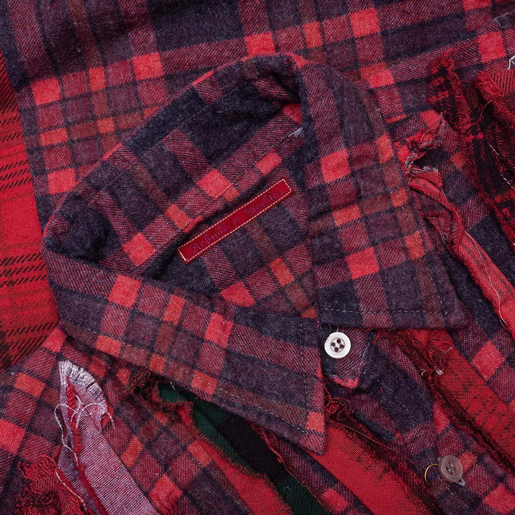 Over Dyed Ribbon Wide Shirt Red