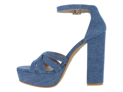 Sandalias Clasben de Mezclilla Azul para Mujer