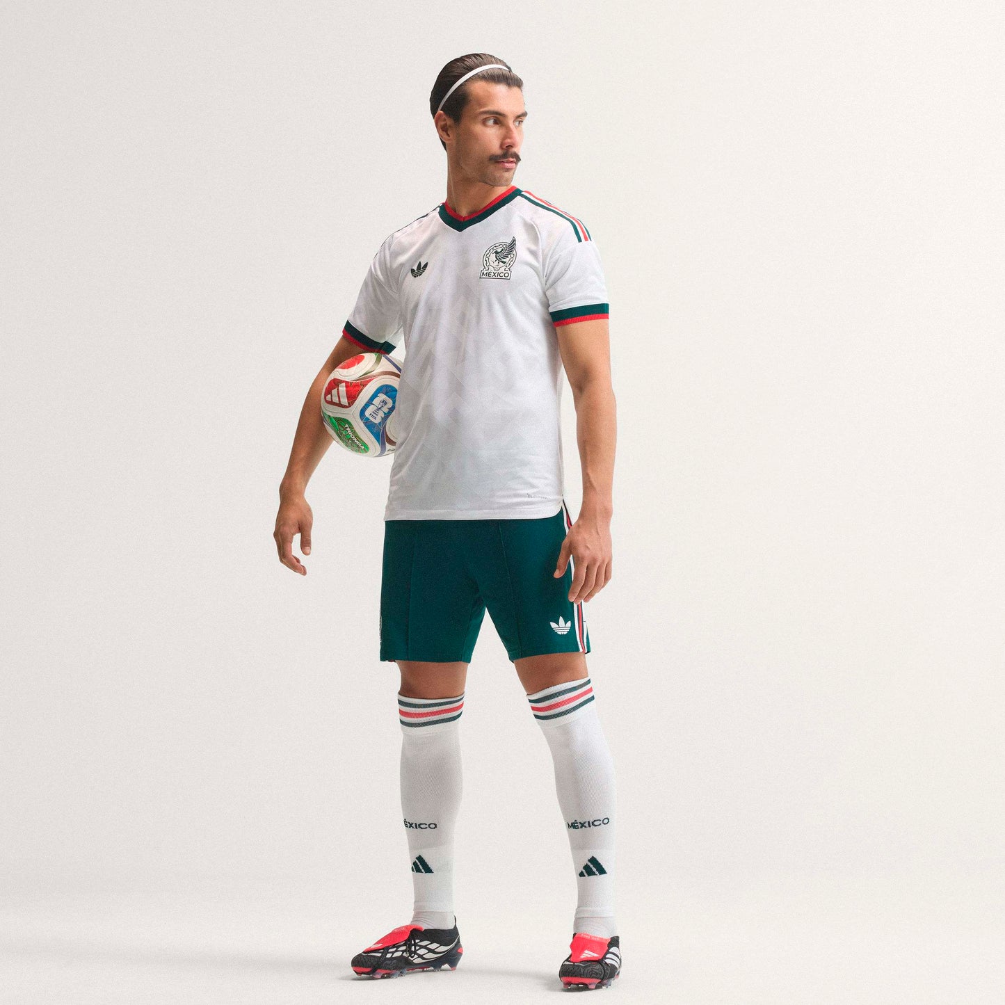 adidas Mexico Away Authentic Mens Soccer Jersey 2026 White
