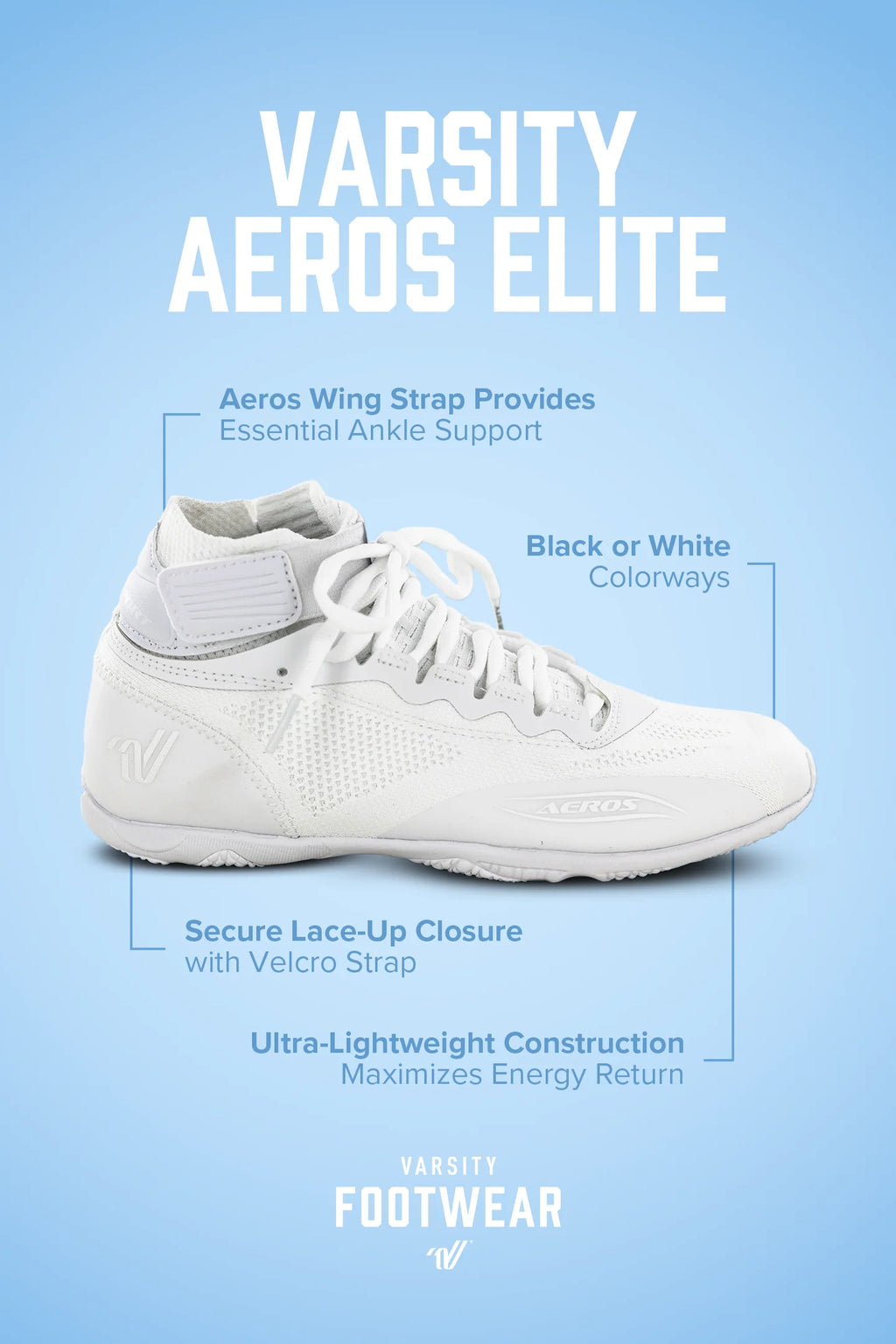 Varsity Aeros Elite White Cheer Shoes